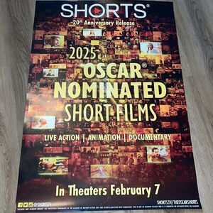 Oscar Nominated Shorts film theatre promotional 27x 39” big Movie Poster 2025